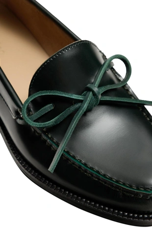 Кожаные лоферы с бантом- Заказать в России