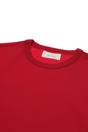 Футболка свободного кроя с отделкой в рубчик- Заказать в России