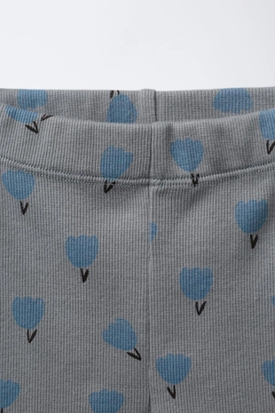 Комплект: толстовка и легинсы в рубчик с принтом- Заказать в России