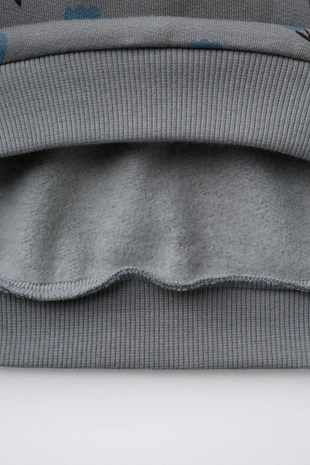 Комплект: толстовка и легинсы в рубчик с принтом- Заказать в России