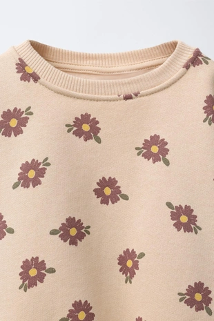 Ochre | 6061/711/703 - Zara Комплект: толстовка и легинсы в рубчик с принтом