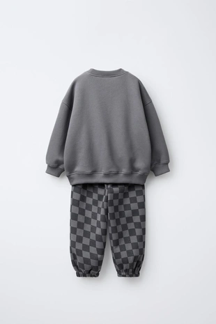 Комплект для бега, толстовка и брюки в шахматную клетку- Заказать в России