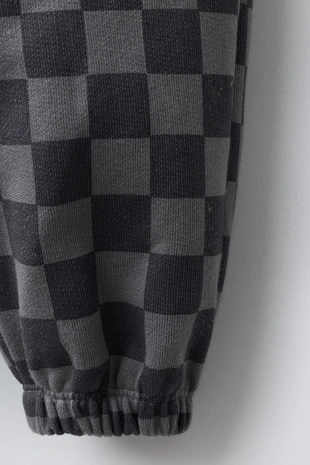 Комплект для бега, толстовка и брюки в шахматную клетку- Заказать в России