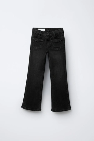Black | 0595/716/800 - Zara Джинсы-клеш с карманами