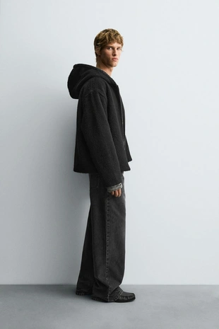 Куртка-рубашка с эффектом меха и капюшоном- Заказать в России