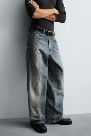 Джинсы BAGGY с принтом- Заказать в России