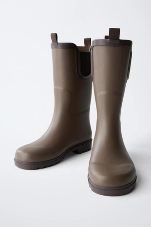 Brown | 2714/630/700 - Zara Высокие резиновые сапоги