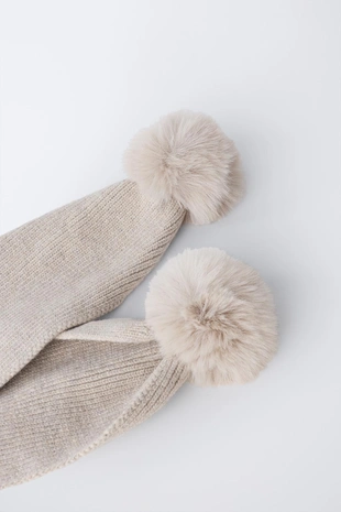 Купить Zara Трикотажный шарф с помпоном