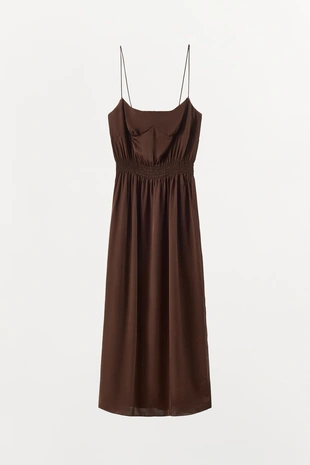 Атласное платье со сборками- Заказать в России