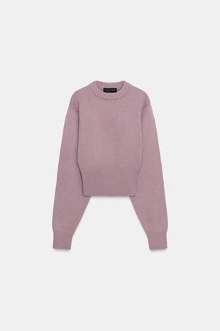 Укороченный однотонный джемпер- Заказать в России