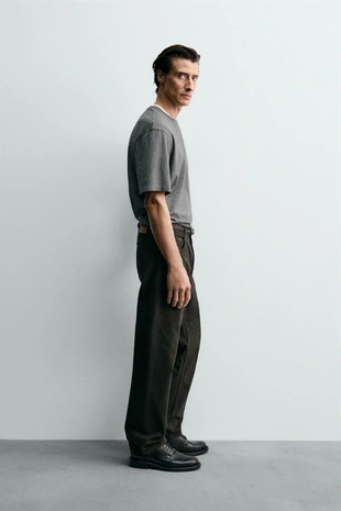 Брюки STRAIGHT FIT из рельефной ткани- Заказать в России