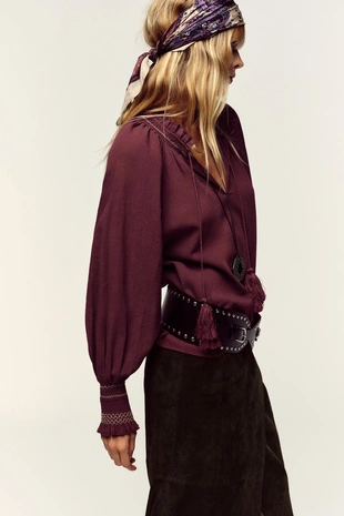 Рубашка с вышивкой и кисточками- Заказать в России