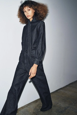 Джинсовая рубашка с бантом — ZW COLLECTION- Заказать в России