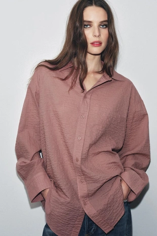 Рубашка OVERSIZE с текстурой — ZW COLLECTION