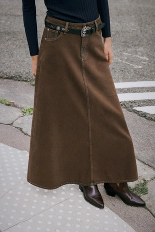 Купить Zara Джинсовая юбка-трапеция Z1975 MIDI