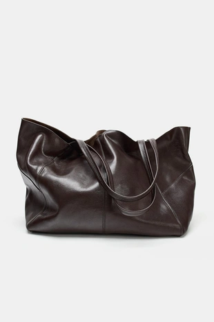 Большая кожаная сумка-шопер- Заказать в России