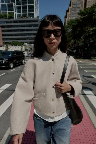 Купить Zara Бомбер из мягкой ткани с эластичным низом