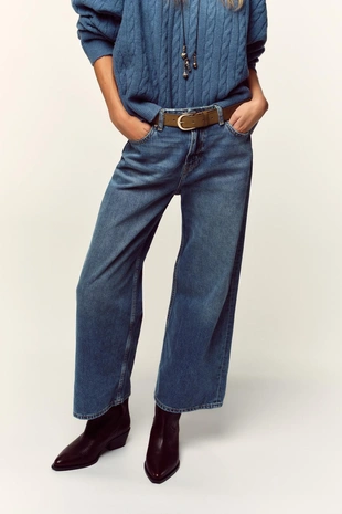 Джинсы WIDE LEG CROPPED с высокой посадкой и поясом Z.08- Заказать в России