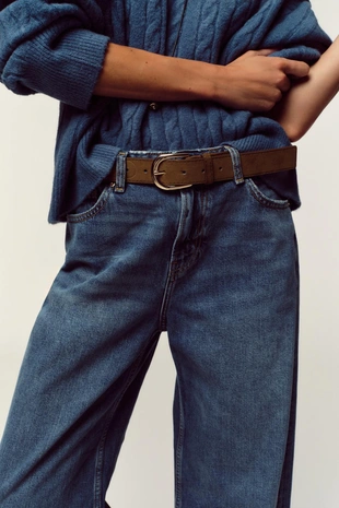 Джинсы WIDE LEG CROPPED с высокой посадкой и поясом Z.08- Заказать в России