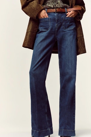 Джинсы Z1975 клеш с высокой посадкой и ремнем- Заказать в России