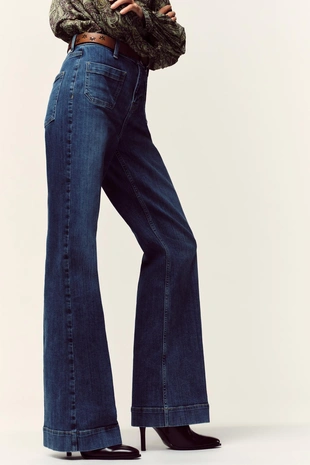 Джинсы Z1975 клеш с высокой посадкой и ремнем- Заказать в России