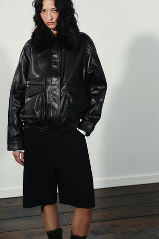 Купить Zara Куртка с отстегивающимся воротником из искусственного меха