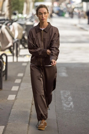 Атласная куртка на молнии- Заказать в России