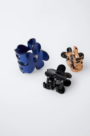 Blue | 2326/535/407 - Zara Набор из трех заколок для волос «цветок»