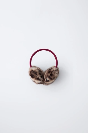 Купить Zara Наушники из искусственного меха с анималистическим принтом