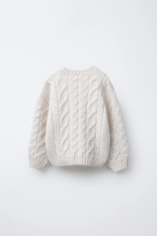Купить Zara Вязаный свитер с узором «косы»