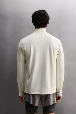 Oyster-white | 4387/314/251 - Zara Футболка из технической ткани с воротником на молнии