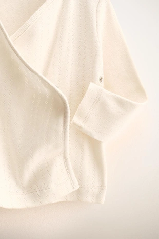 Ecru | 5767/575/712 - Zara ZARA TIMELESS — футболка-кимоно в технике «поинтель»