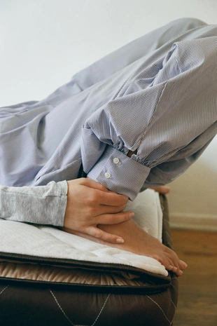 Брюки-багги из поплина в полоску- Заказать в России