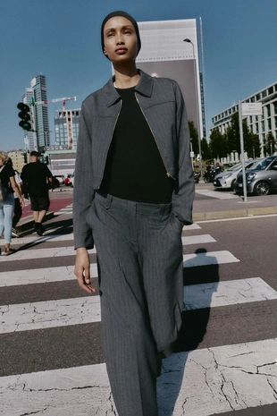 Купить Zara Прямые брюки в елочку