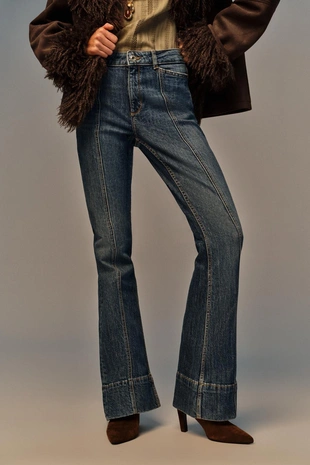 Купить Zara Джинсы Z1975 клеш со средней посадкой и рельефом