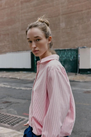 Pink / White | 9088/594/046 - Zara Рубашка оксфорд в полоску