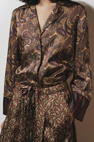 Купить Zara Рубашка в стиле пижамы с принтом «пейсли» — ZW COLLECTION