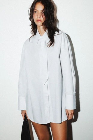 Купить Zara Рубашка из поплина с галстуком