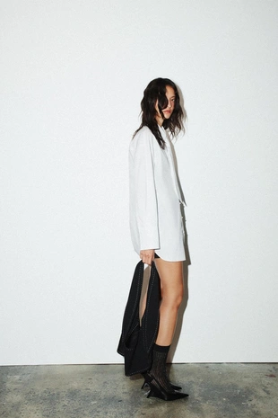 White | 8876/251/250 - Zara Рубашка из поплина с галстуком