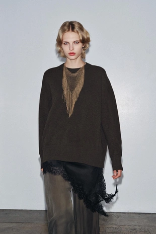 Свитер оверсайз из 100% шерсти- Заказать в России