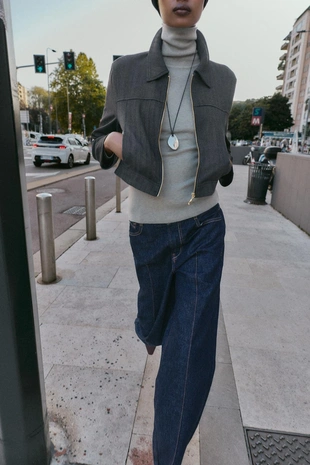 Укороченный блейзер «ёлочка»- Заказать в России