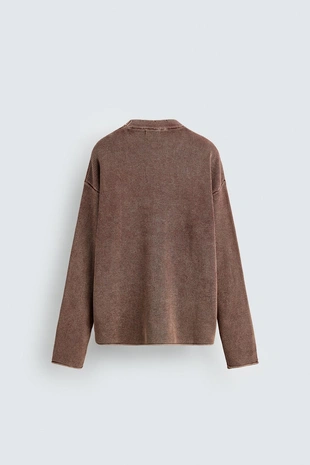 WAFFLE-KNIT TEXTURED SWEATER- Заказать в России