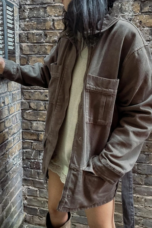 Вельветовая куртка с воротником- Заказать в России