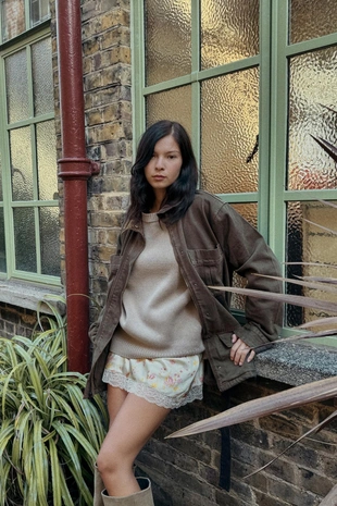 Вельветовая куртка с воротником- Заказать в России