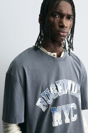 Футболка с выстиранным принтом- Заказать в России