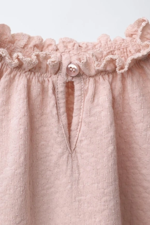 Pink | 4805/619/620 - Zara Однотонная футболка