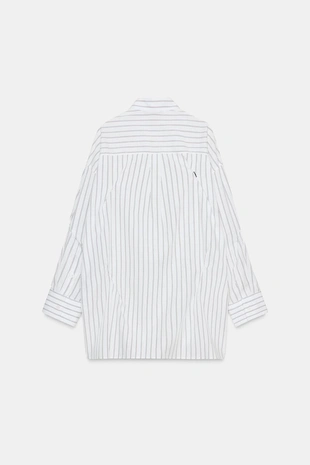 Купить Zara Рубашка оверсайз из поплина с декоративной строчкой