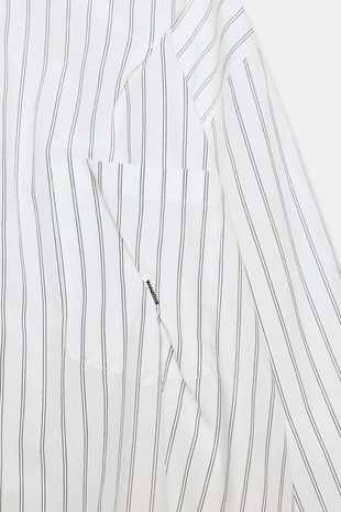 Black / White | 8888/252/064 - Zara Рубашка оверсайз из поплина с декоративной строчкой