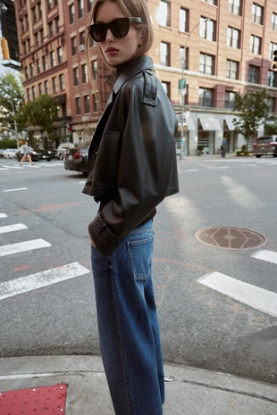 Короткий тренч из искусственной кожи- Заказать в России