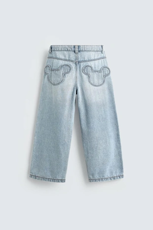LOOSE FIT JEANS WITH MICKEY SILHOUETTE PATCH HARRY LAMBERT FOR ZARA X DISNEY- Заказать в России